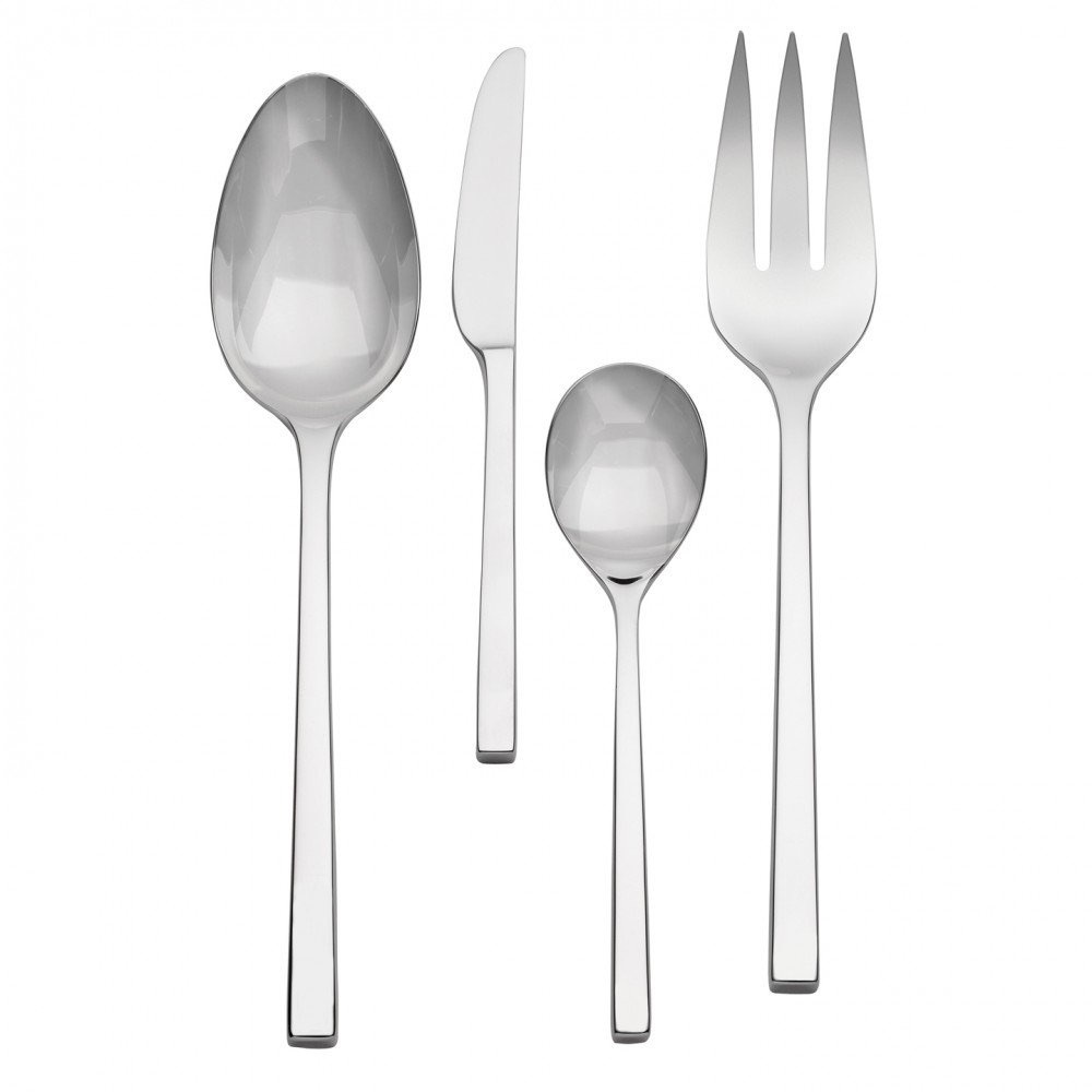 New POLISHED STAINLESS STEEL 4-PIECE HOSTESS SET